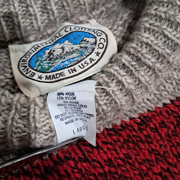Vintage Environmental Clothing Co. Striped Wool Blend Sweater - Picture 7 of 11